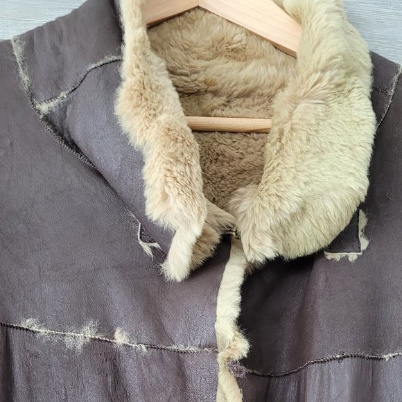 Unique  Leather Winter Coat (Runway piece), size M, brown - Picture 9 of 16
